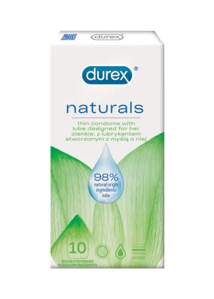Cienkie Prezerwatywy Z Naturalnym Lubrykantem Naturals 10Szt Durex