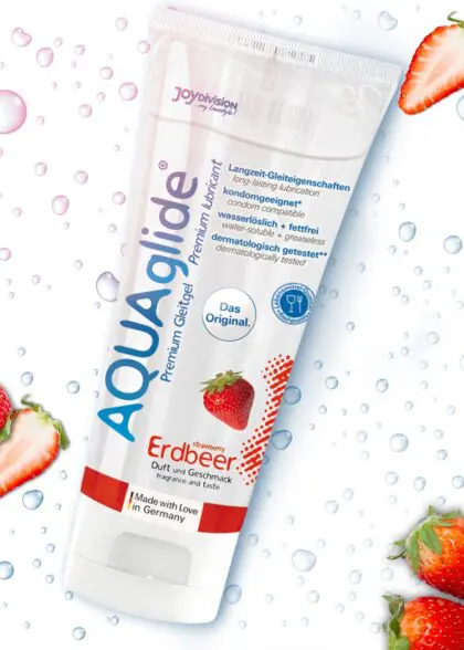 Lubrykant Wodny O Smaku Truskawkowym Aquaglide Strawberry 100 Ml JoyDivision