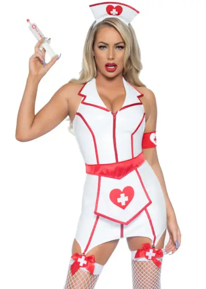Przebranie Pielęgniarki Vinyl Er Hottie Dress Xs Leg Avenue