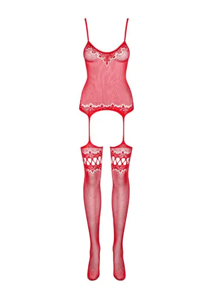 F214 Bodystocking Czerwone S/M/L Obsessive