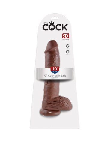 Dildo King Cock with Balls Pipedream 10 Brown