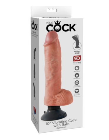 Wibrujące Dildo King Cock with Bals Pipedream 10 Light