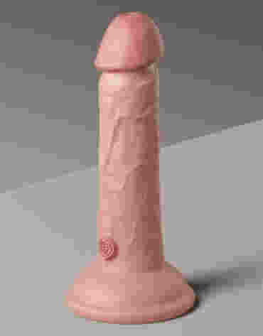 Miękki silikonowy wibrator z twardszym rdzeniem King Cock 6 Inch Dual Density Vibe Cock Light