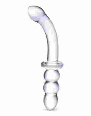 Dwustronne szklane dildo Glas Ribbed G-Spot Glass Dildo