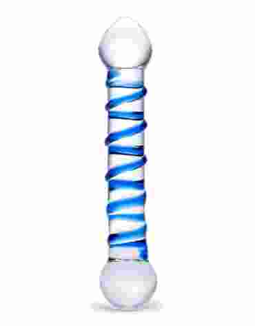 Szklane dildo ze spiralnym wybrzuszeniem Glas Spiral Dildo
