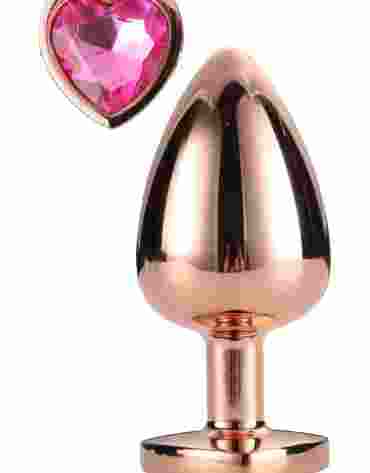 DREAMTOYS KOREK ANALNY GLEAMING LOVE ROSE GOLD PLUG LARGE