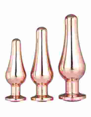 DREAMTOYS ZESTAW KORKÓW GLEAMING LOVE PLEASURE SET ROSE GOLD