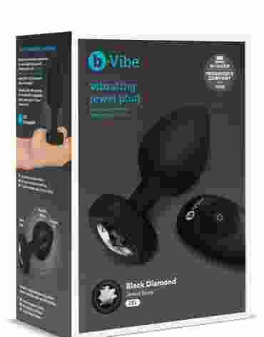 B-VIBE VIBRATING JEWEL PLUG XXL BLACK