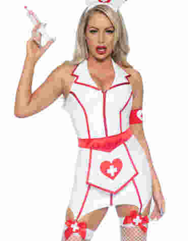 Leg Avenue przebranie pielęgniarki Vinyl Er Hottie Dress S