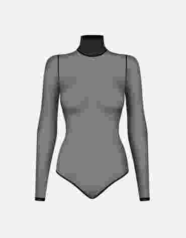 Czarne prześwitujące body Promees Ingrid M/L