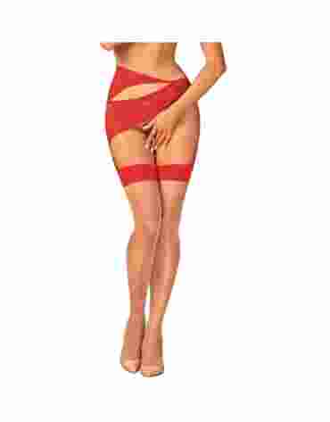 Obsessive S814 pończochy czarwone S/M