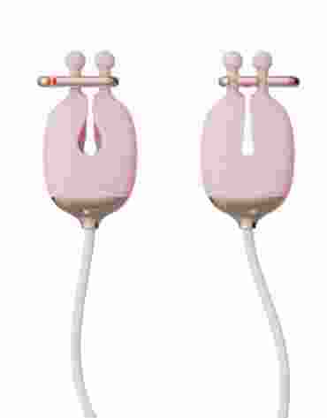 Qingnan No.2 Vibrating Nipple Clamps Pink