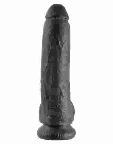 King Cock 9" Cock with Balls Black