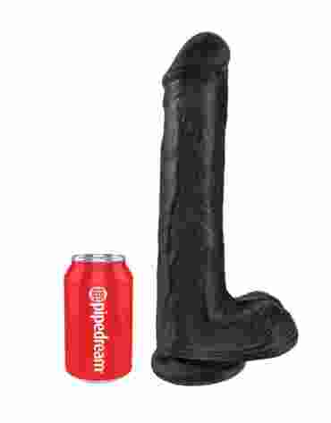 King Cock 13" Cock with Balls Black