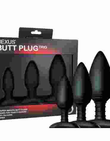 Nexus Butt Plug Trio 3 Solid Silicone Butt Plugs S M L