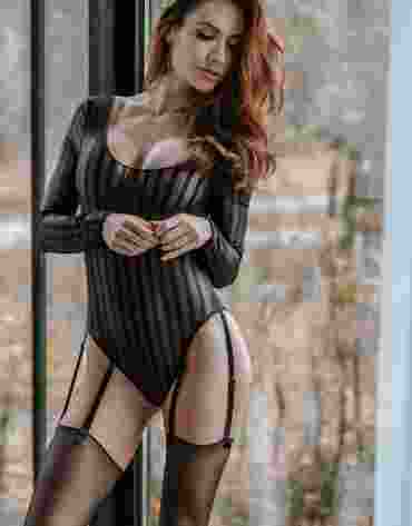 Petitenoir Tulle Body with 6 suspenders L