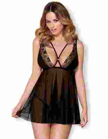 873-BAB-1 babydoll czarny S/M