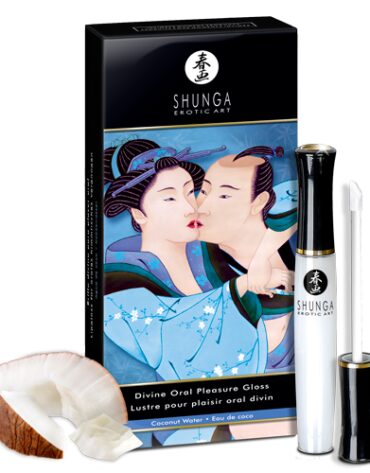 Stymulująca pomadka do seksu oralnego o smaku kokosowym Shunga Divine Oral Pleasure Gloss Coconut Water 10 ml