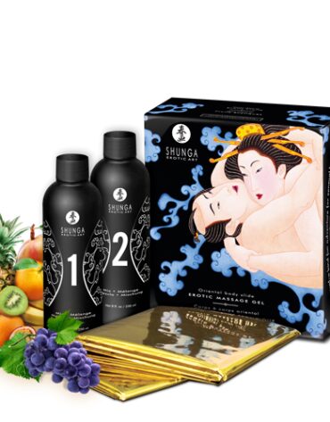 Zestaw żeli do masażu o zapachu owoców egzotycznych Shunga Exotic Fruits 2 x 250 ml