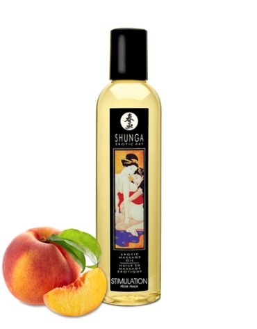 Olejek do masażu o zapachu brzoskwiniowym Shunga Stimulation Massage Oil 250 ml