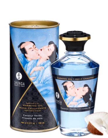 Jadalny olejek rozgrzewający do miejsc intymnych o smaku kokosowym Shunga Aphrodisiac Warming Oil Coconut Thrills 100ml