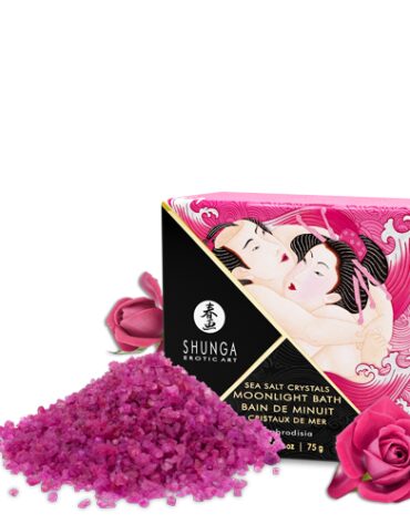 Afrodyzjakowa sól morska do kąpieli o zapachu różanym Shunga Moonlight Bath Aphrodisia