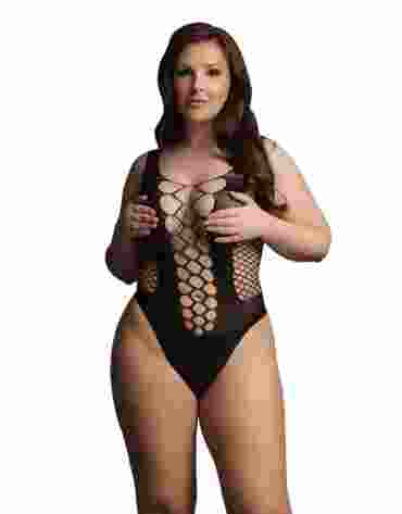 Le Désir V-Neck Teddy with Opaque Panels OSX