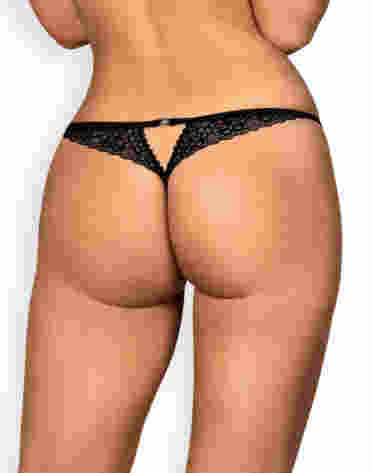Obsessive Liferia stringi otwarte czarne S/M
