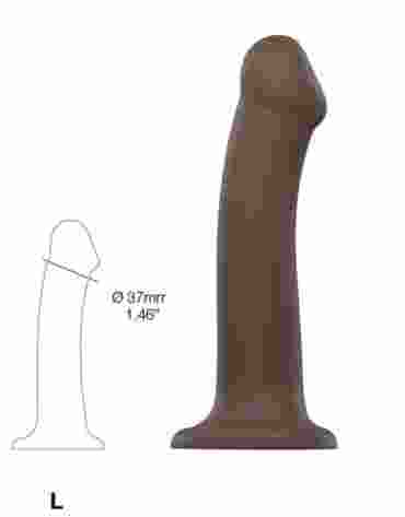 Silicone Bendable Dildo Double Density Chocolate L