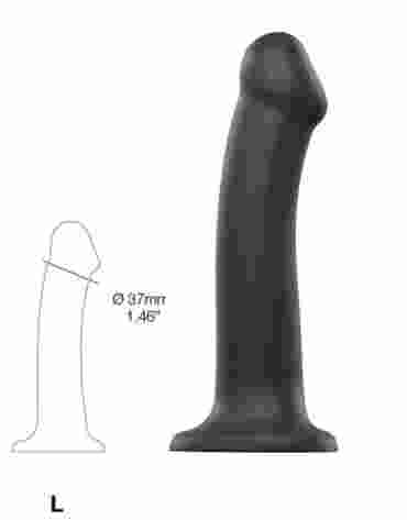 Silicone Bendable Dildo Double Density Black L