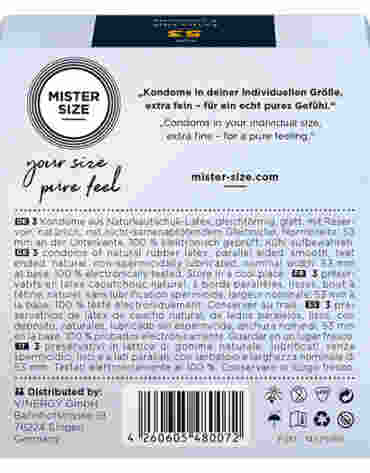 Mister.Size Condoms 53 mm 3 Pieces