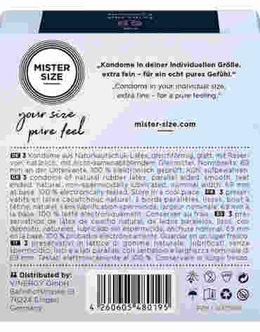 Mister.Size Condoms 69 mm 3 Pieces