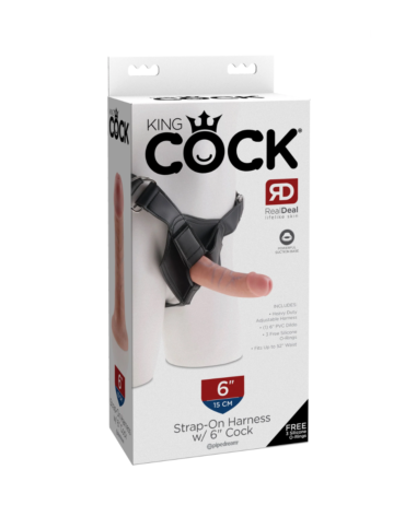 Dildo na uprzęży King Cock Strap on Horness Pipedream 6 Light