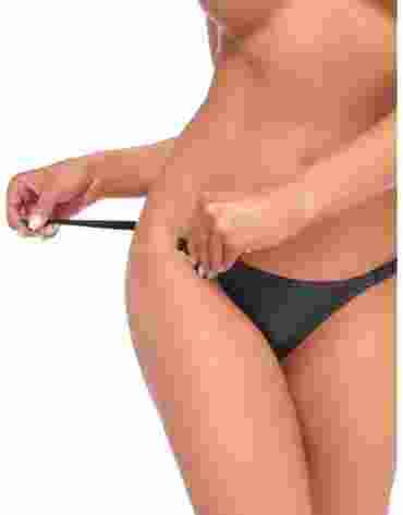 Noir Handmade P012 Wild crocodile wetlook thong with double opening M