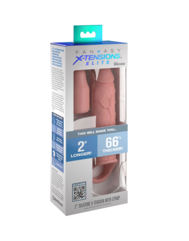 Nakładka na penisa Pipedream Fantasy X-Tensions Elite 2" Silicone X-tension with Strap