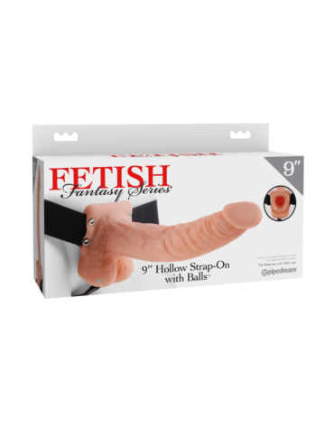 Pipedream Fetish Fantasy Series 9" Hollow Strap-On with Balls Light