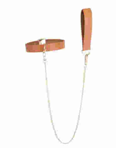 LOCKINK obróżka ze smyczą Collar with Leash Set Brown