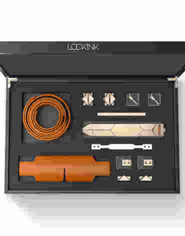 LOCKINK zestaw Bondage Teasing & Impact-Play Set Brown