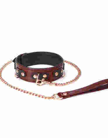 Liebe Seele obróżka ze smyczą Wine Red Collar and Leash