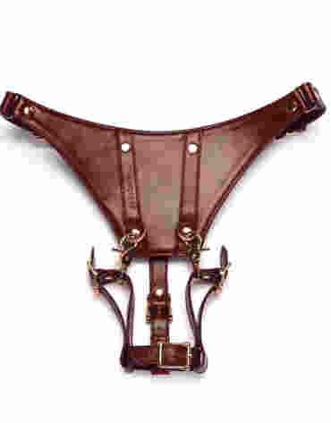 Liebe Seele Wine Red Delux Strap on Forced Orgasm Harness Belt