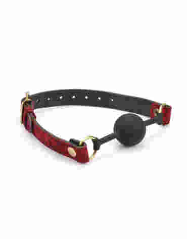 Liebe Seele Kinbaku Ukiyoe Bal Gag with Red Rosy Leather Straps