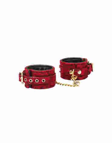 Liebe Seele Kinbaku Ukiyoe Red Rosy Lamb Leather Ankle Cuffs