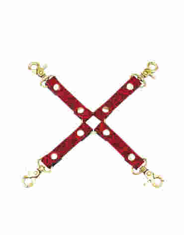 Liebe Seele uprząż Kinbaku Ukiyoe Red Rosy Leather Hogtie