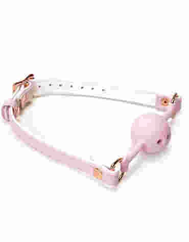 Liebe Seele knebel White & Pink Fairy Goat Leather Ball Gag