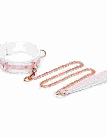 Liebe Seele obróżka White & Pink Fairy Goat Leather Collar
