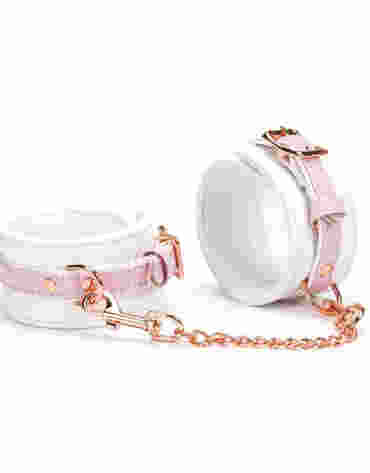 Liebe Seele kajdanki White & Pink Fairy Goat Leather Ankle Cuffs