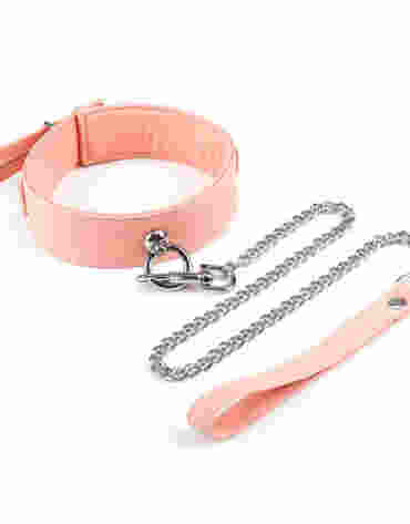 Liebe Seele obróżka Pink Organosilicon Collar with Leash