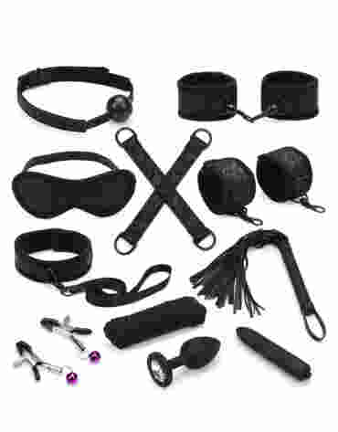 Liebe Seele zetaw Black Lace and Neoprene 11pcs Bondage Kit