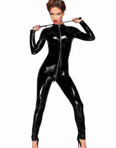 F188 PVC overall with long metal 3-way zipper S