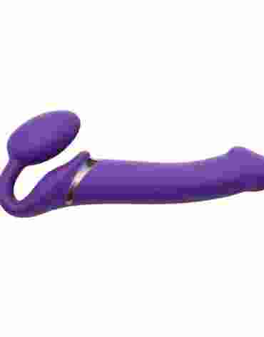 Podwójny wibrator dla par Strap-on-me Vibrating Strap-on L Purple